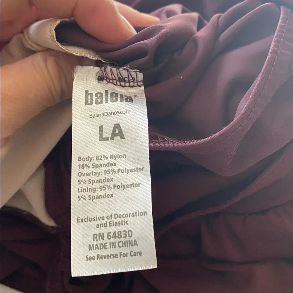 WEISSMAN balera Dance burgundy Costume Split Leg Unitard body suit MJ12201 LA ad